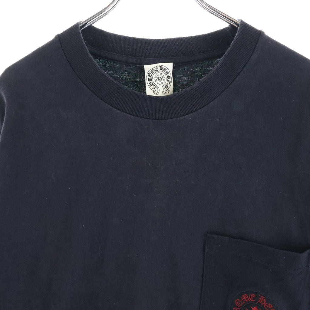 CHROME HEARTS(クロムハーツ) OLD L/S TEE CHプラス刺繍 バックスクロール クルーネック長袖Tシャツカットソー ブラック/レッド