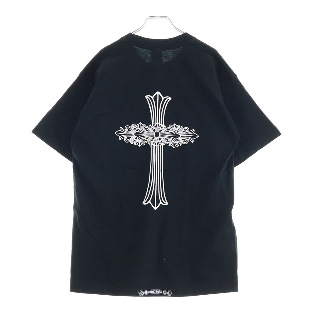 CHROME HEARTS(クロムハーツ) OLD FLORAL CROSS S/S TEE バックフローラルクロスプリント クルーネック半袖Tシャツカットソー ブラック