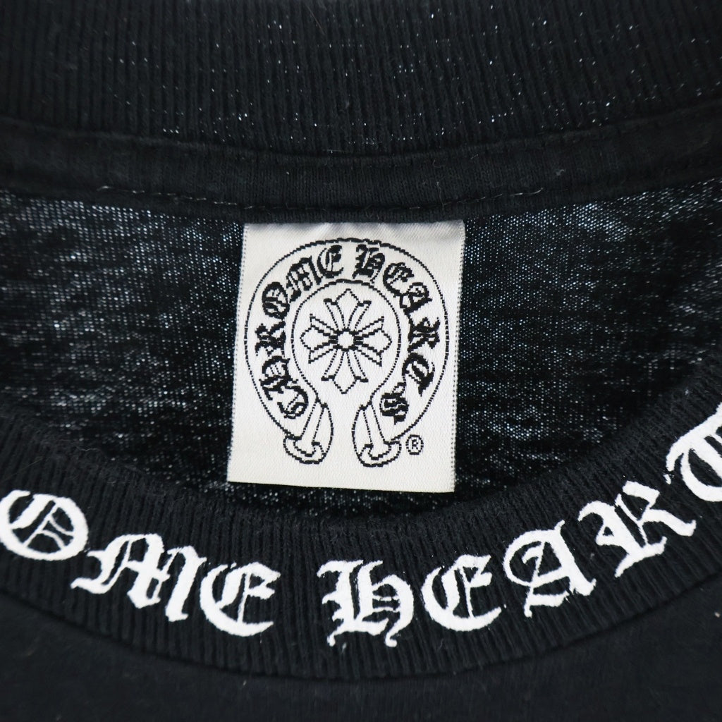 CHROME HEARTS(クロムハーツ) OLD FLORAL CROSS S/S TEE バックフローラルクロスプリント クルーネック半袖Tシャツカットソー ブラック