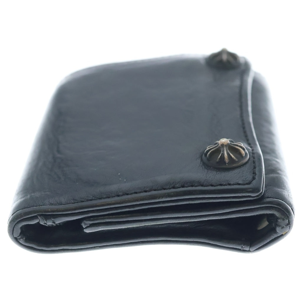 CHROME HEARTS(クロムハーツ) 3FOLD 3フォールド クロスボールボタン レザーウォレット 財布 ブラック