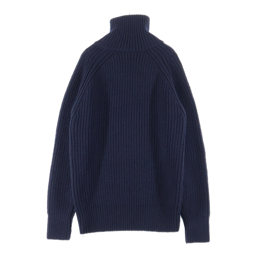 DRIES VAN NOTEN(ドリスヴァンノッテン) 24AW M.K.SWEATER ウールサイドジップタートルネック長袖ニットセーター ネイビー 242-021232-9706-509