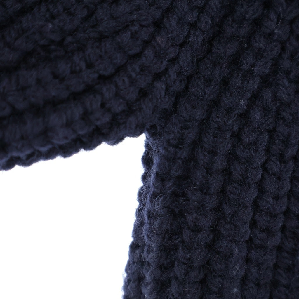 DRIES VAN NOTEN(ドリスヴァンノッテン) 24AW M.K.SWEATER ウールサイドジップタートルネック長袖ニットセーター ネイビー 242-021232-9706-509