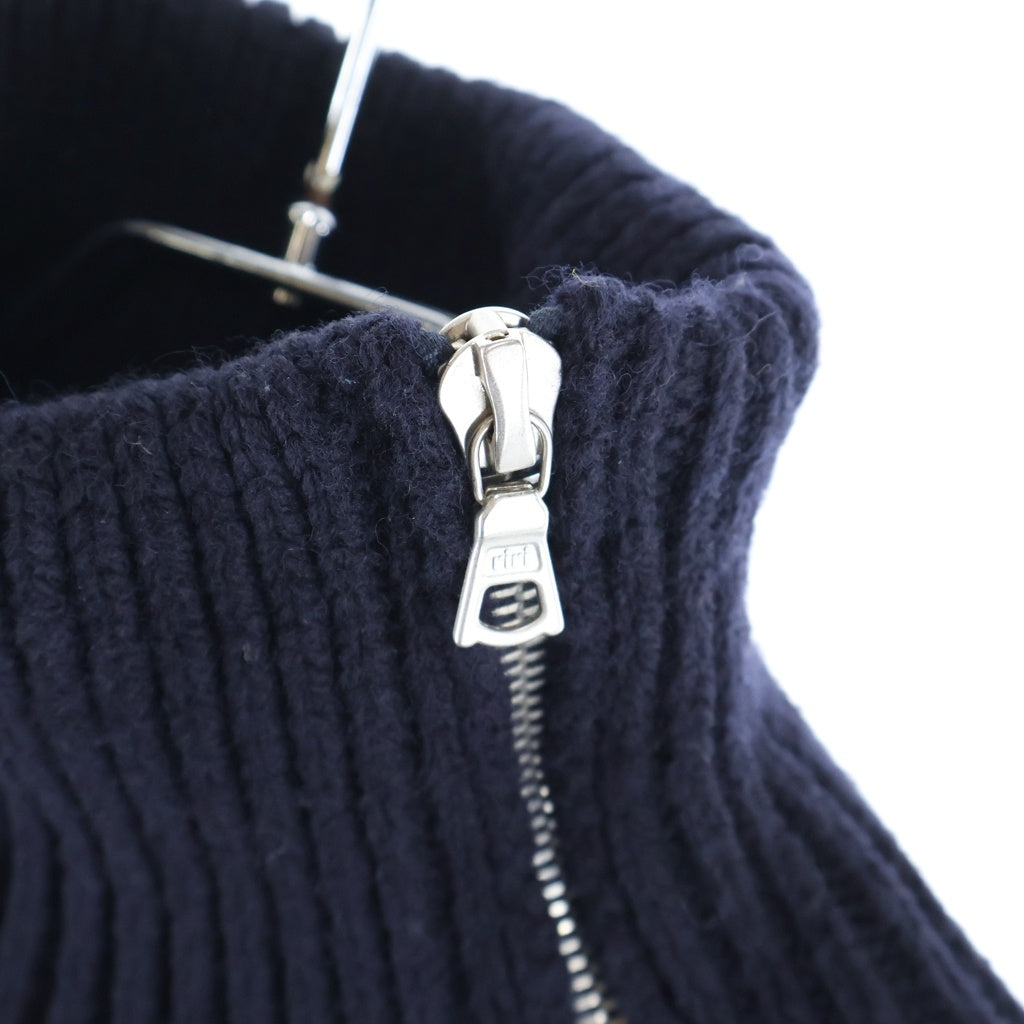 DRIES VAN NOTEN(ドリスヴァンノッテン) 24AW M.K.SWEATER ウールサイドジップタートルネック長袖ニットセーター ネイビー 242-021232-9706-509