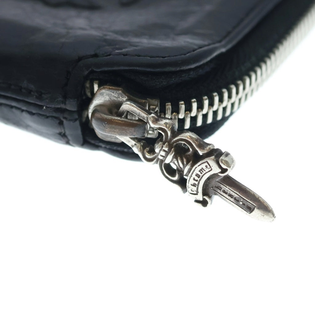 CHROME HEARTS(クロムハーツ) BABY BANK ROBBER 3セメタリー レザー ベイビーウォレット ブラック