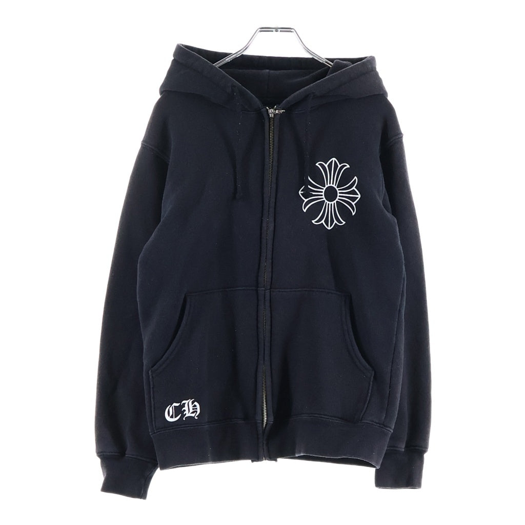 CHROME HEARTS(クロムハーツ) CH PLUS ZIP Hoodie CHプラス 裏地サーマル ダガージップ スウェットパーカー ブラック