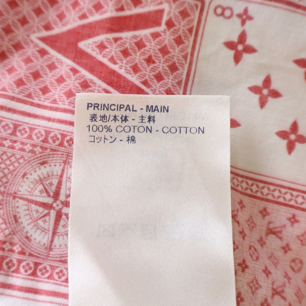 LOUIS VUITTON(ルイヴィトン) 18AW トランプ総柄 コットン半袖シャツ レッド RM182M HKU HFS14W