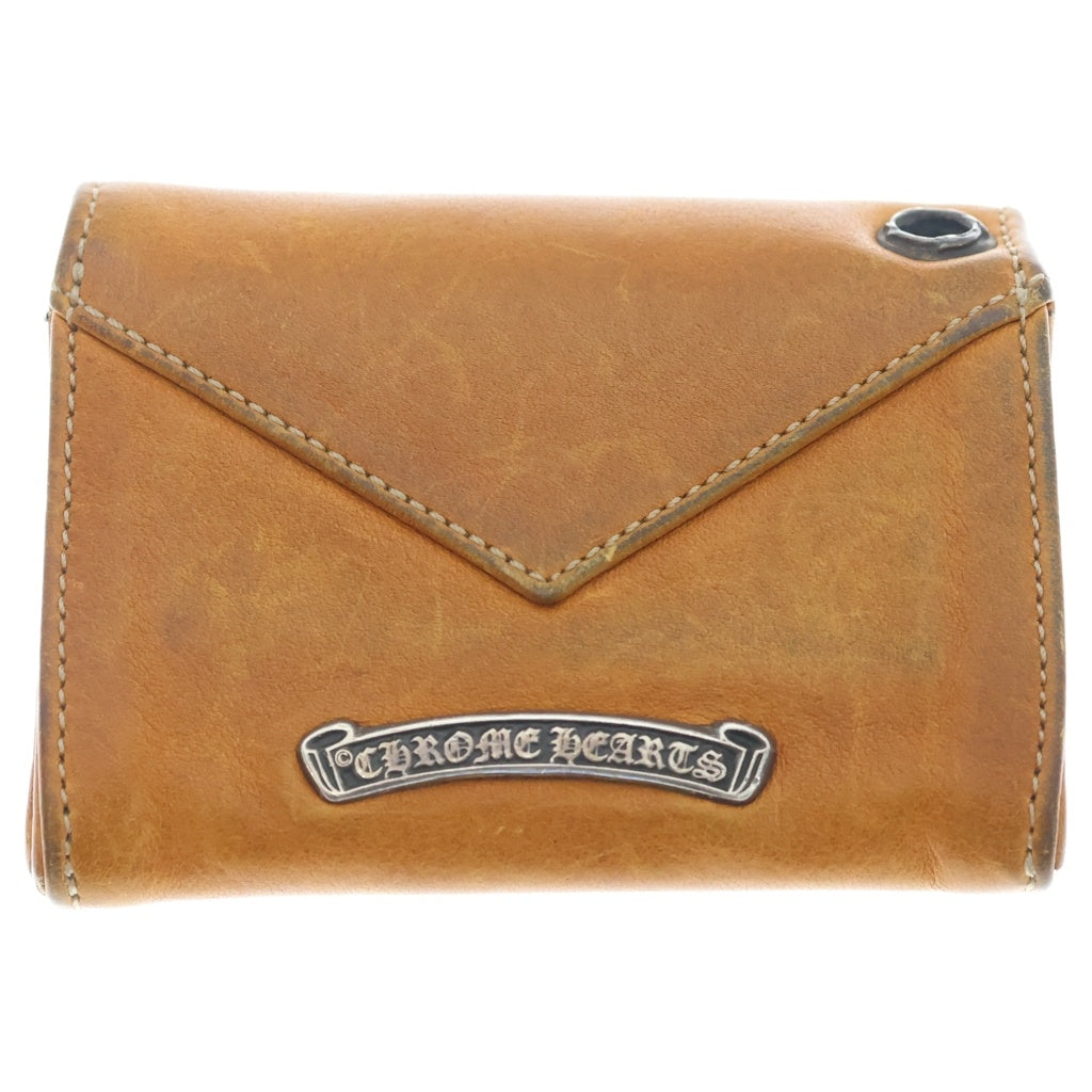 CHROME HEARTS(クロムハーツ) TINY WALLET タイニーレザーウォレット CHプラスボタン 財布 ブラウン