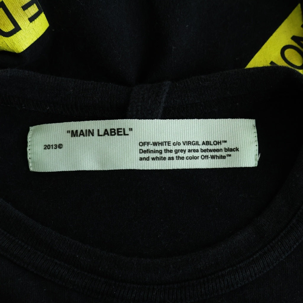 OFF-WHITE(オフホワイト) ファイヤーテープクロスアロープリント クルーネック長袖Tシャツカットソー ブラック OMAB001S18185006