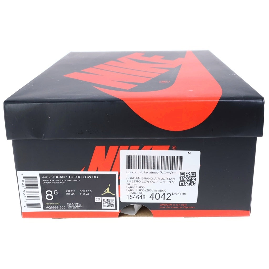 NIKE(ナイキ) Air Jordan 1 Retro Low Chicago エアジョーダン1 レトロ ロー OG シカゴ ローカットスニーカー US8.5/26.5cm レッド HQ6998-600