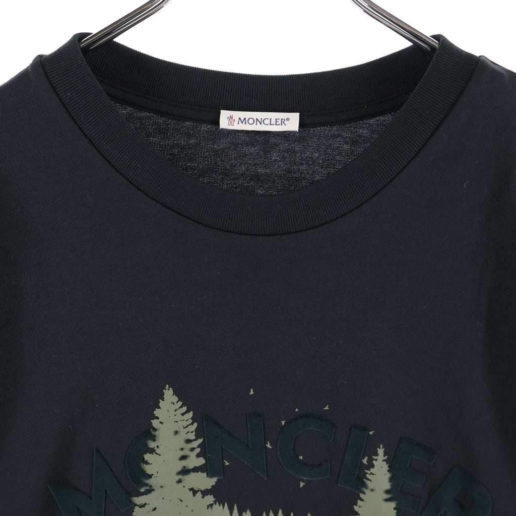 MONCLER(モンクレール) グラフィックロゴプリント クルーネック長袖Tシャツカットソー ブラック K20918D00016 89AZ9