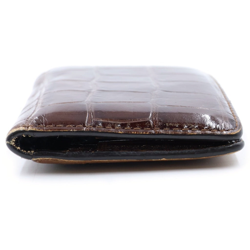 Maison Margiela(メゾンマルジェラ) 22SS 4ステッチ クロコ 型押し キーリング カードケース ブラウン