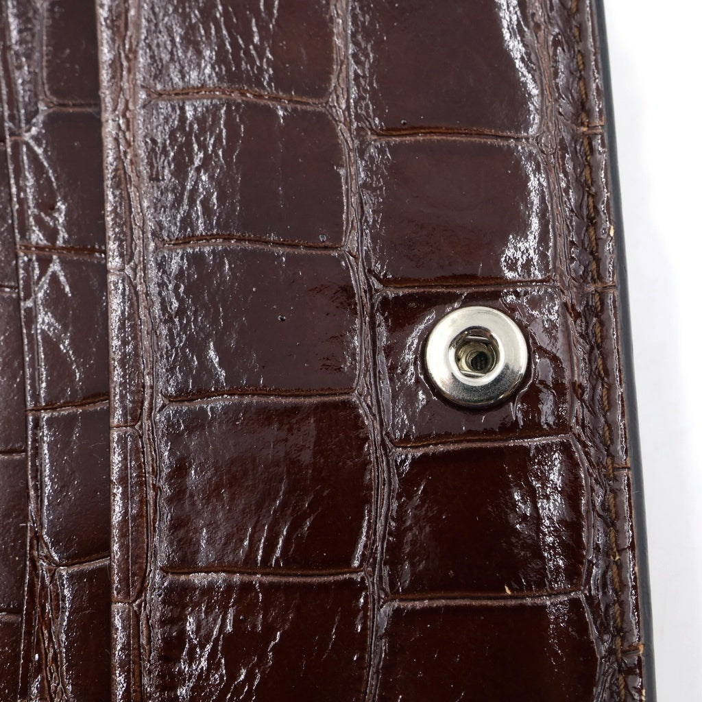 Maison Margiela(メゾンマルジェラ) 22SS 4ステッチ クロコ 型押し キーリング カードケース ブラウン