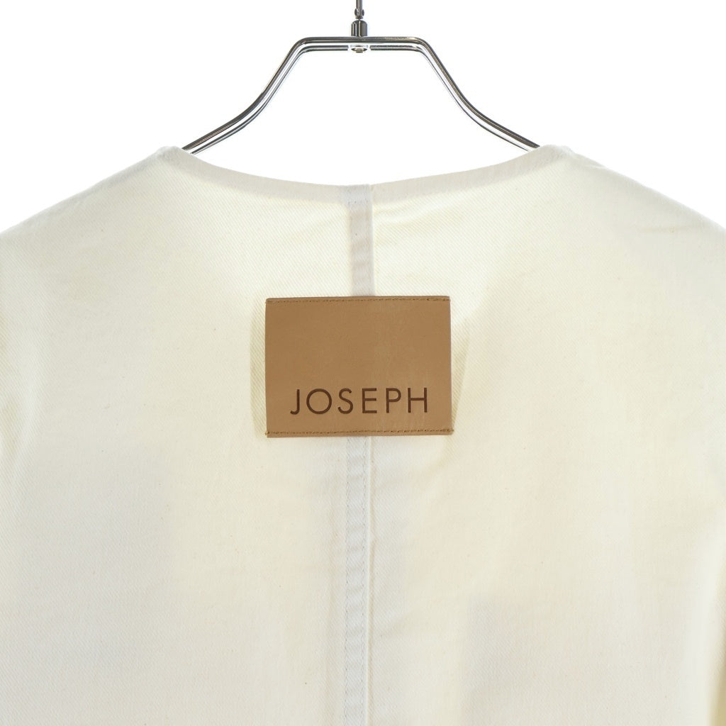 JOSEPH(ジョセフ) デニムストレッチ ベルト付き ノースリーブジャケット レディース ホワイト JF009868