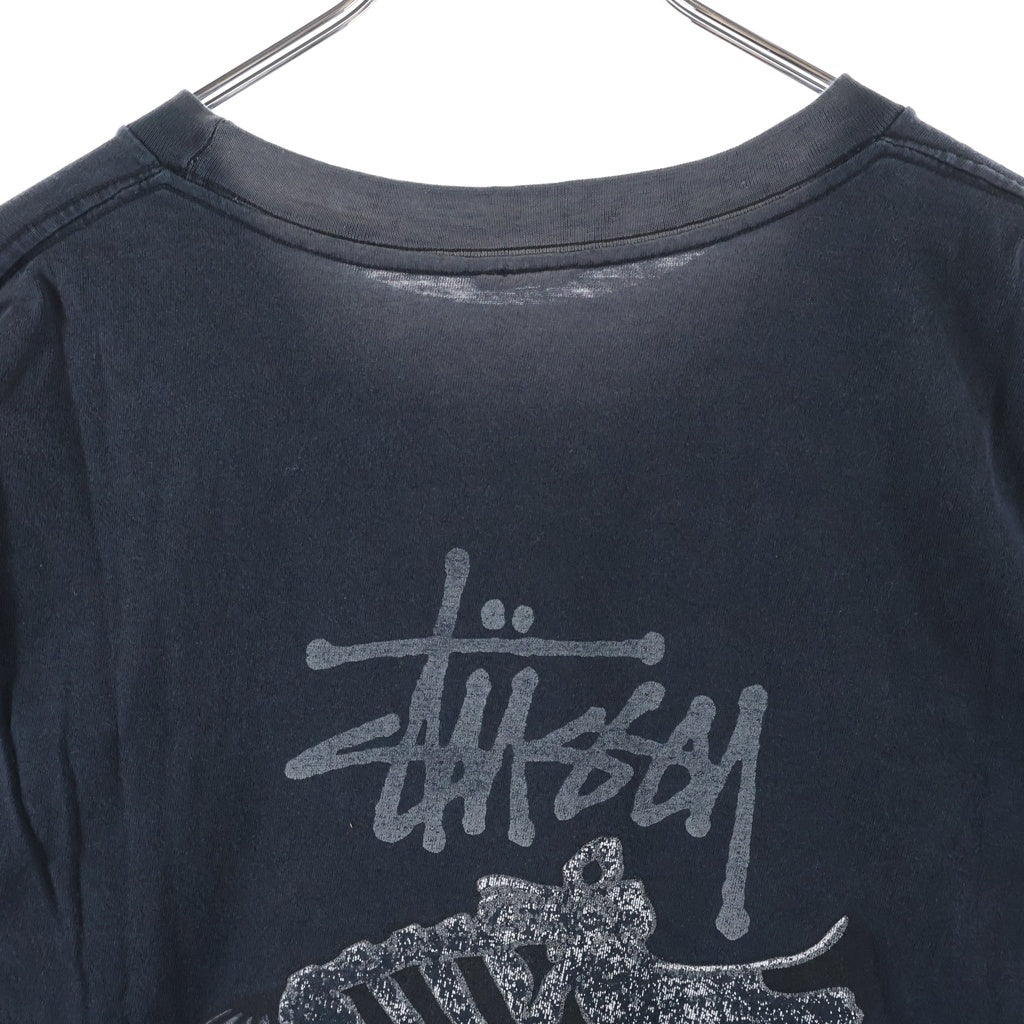 STUSSY(ステューシー) 90s OLD SKOOL FLAVOR SUPERSTAR オールドスクール スーパースター 両面プリント クルーネック半袖Tシャツカットソー ブラック