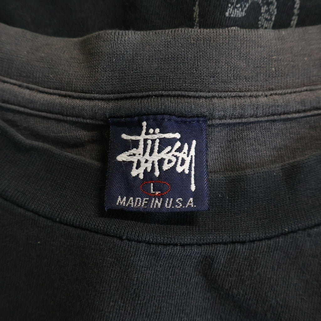 STUSSY(ステューシー) 90s OLD SKOOL FLAVOR SUPERSTAR オールドスクール スーパースター 両面プリント クルーネック半袖Tシャツカットソー ブラック