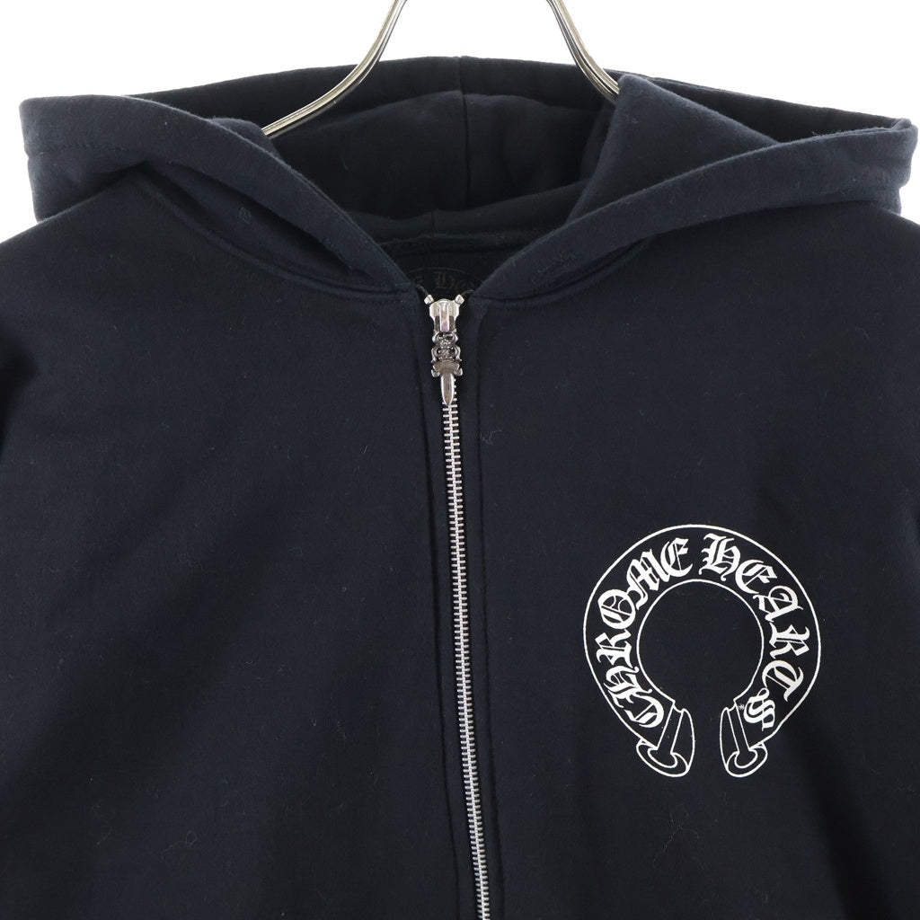 CHROME HEARTS(クロムハーツ) Made In Hollywood 3 Icon Pullover Hoodie 裏地サーマル 3アイコン ジップアップパーカー ブラック