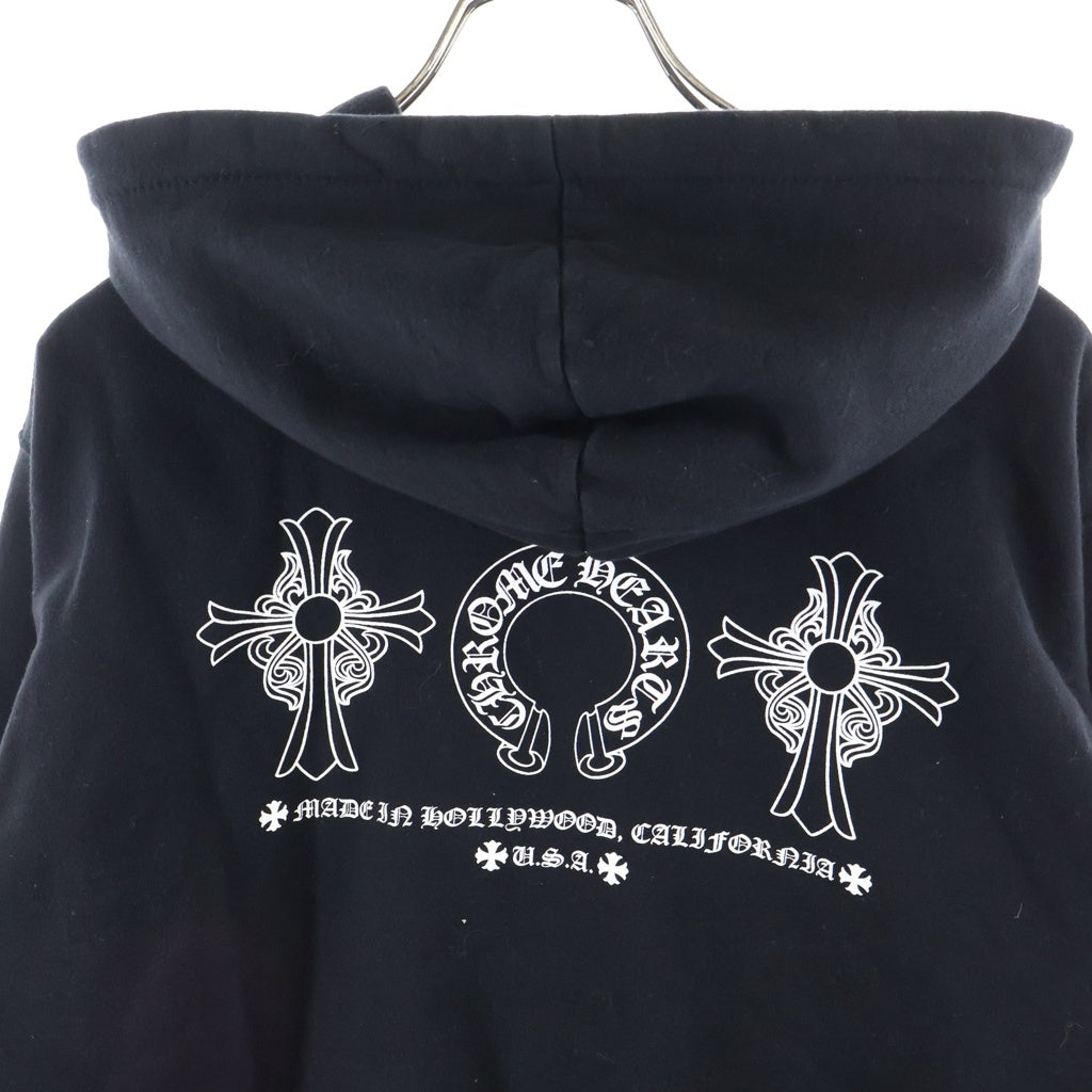 CHROME HEARTS(クロムハーツ) Made In Hollywood 3 Icon Pullover Hoodie 裏地サーマル 3アイコン ジップアップパーカー ブラック
