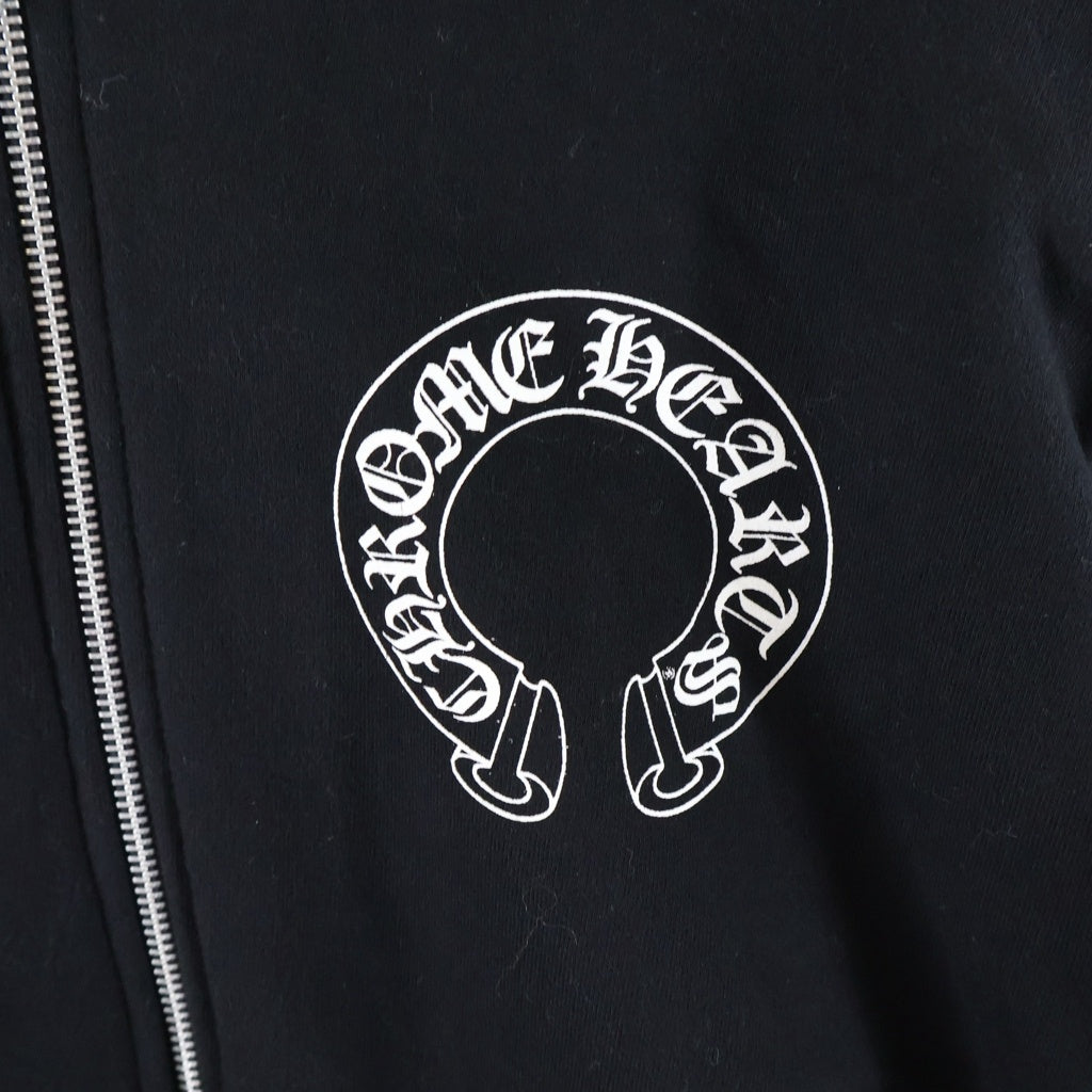 CHROME HEARTS(クロムハーツ) Made In Hollywood 3 Icon Pullover Hoodie 裏地サーマル 3アイコン ジップアップパーカー ブラック