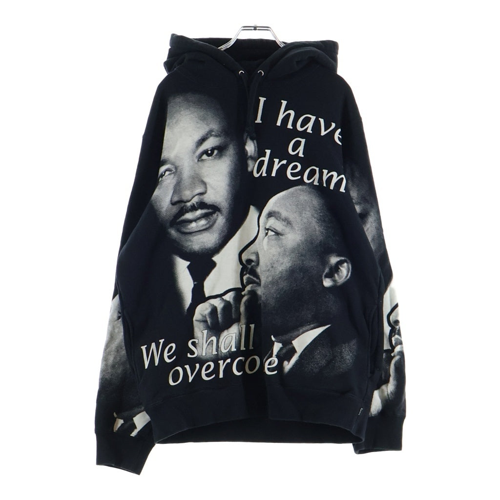 SUPREME(シュプリーム) 18SS MLK Hooded Sweatshirt 両面プリント 長袖プルオーバーパーカー ブラック