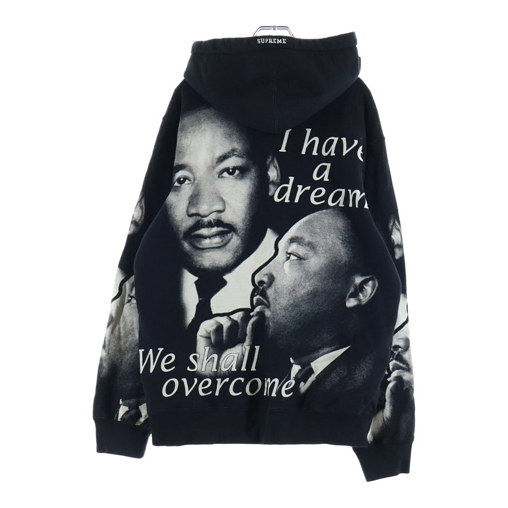 SUPREME(シュプリーム) 18SS MLK Hooded Sweatshirt 両面プリント 長袖プルオーバーパーカー ブラック