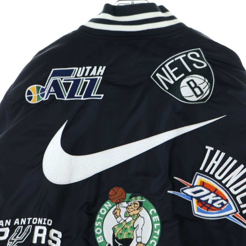 SUPREME(シュプリーム) 18SS ×Nike ×NBA Teams Warm-Up Jacket ロゴパッチ付き 中綿ナイロンジャケット スタジャン ブラック