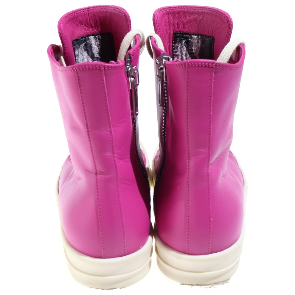 Rick Owens(リックオウエンス) RAMONES ラモーンズ レザー ハイカットスニーカー ピンク RU01C4890 レディース