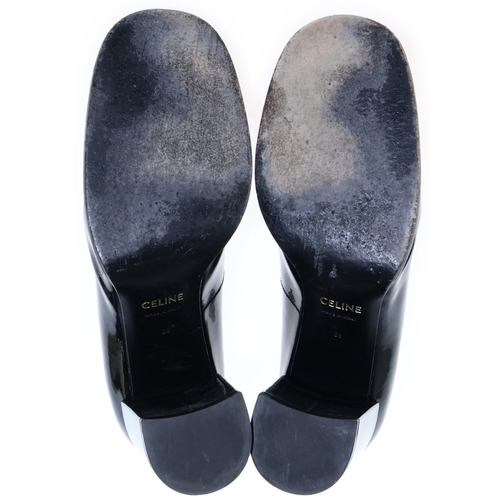 CELINE(セリーヌ) Triomphe トリオンフ エナメル ヒール パンプス ブラック レディース