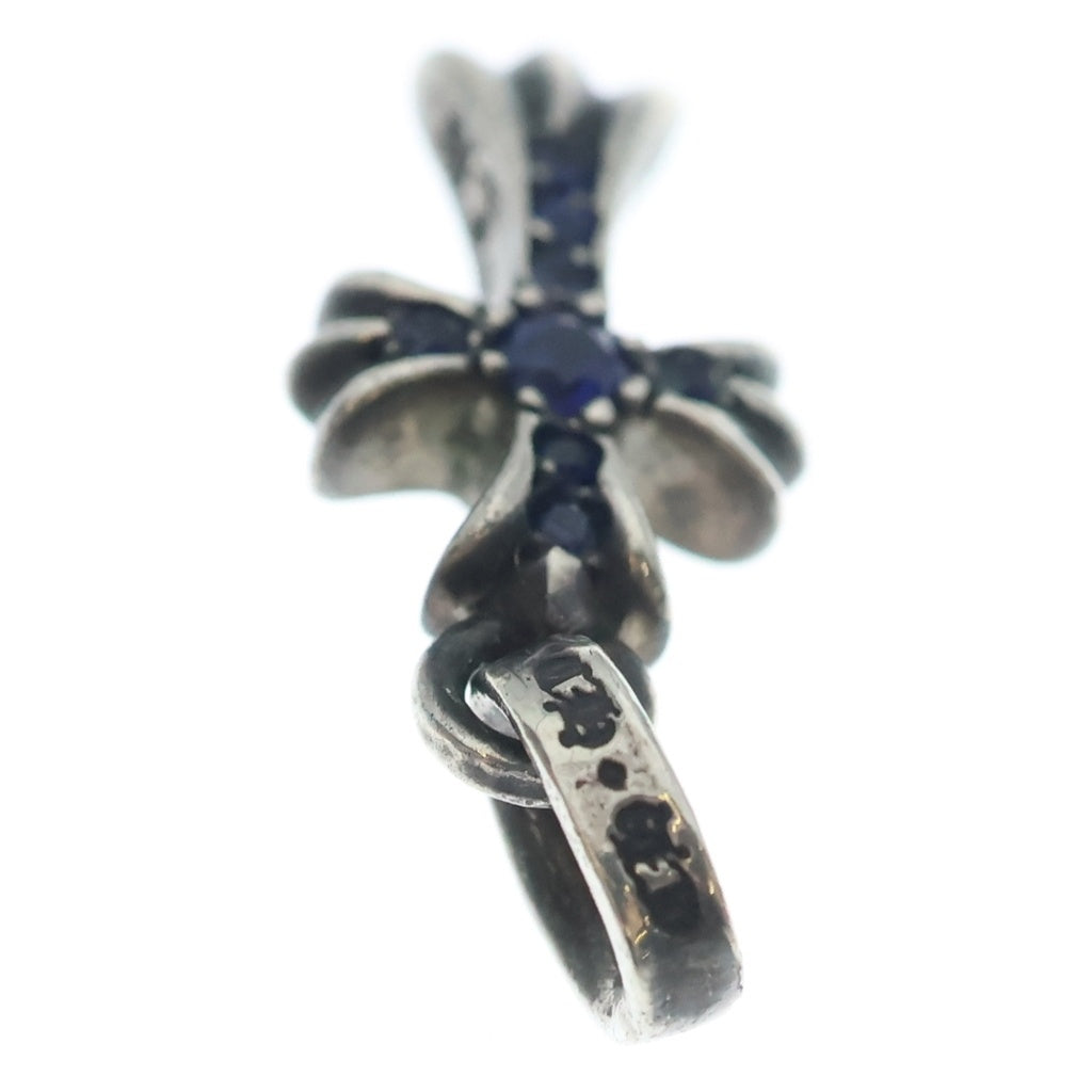 CHROME HEARTS(クロムハーツ) CRS BBYFAT P SAP ベイビーファットクロス PAVEサファイア ペンダントトップ シルバー BCA236