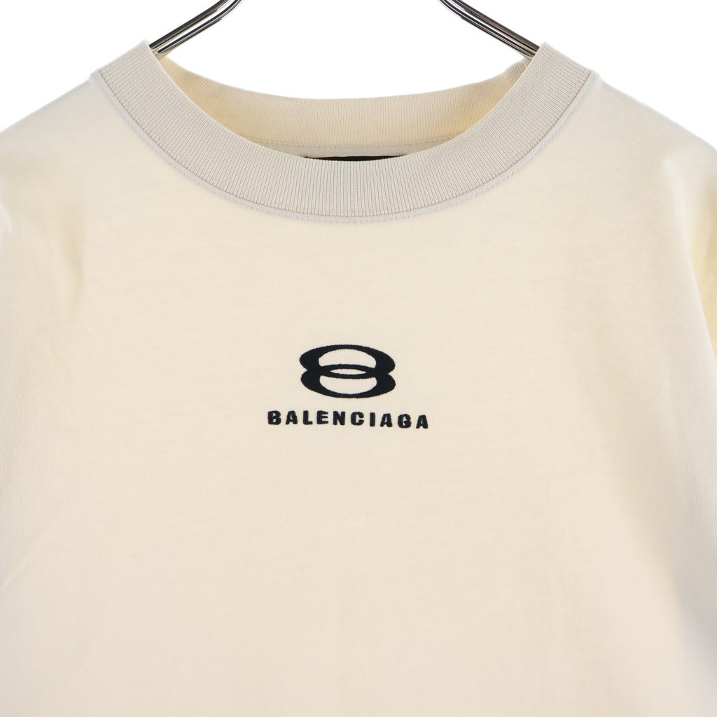 BALENCIAGA(バレンシアガ) UNITY SPORTS ICON CROPPED ロゴ クルーネック半袖Tシャツカットソー アイボリー 641675