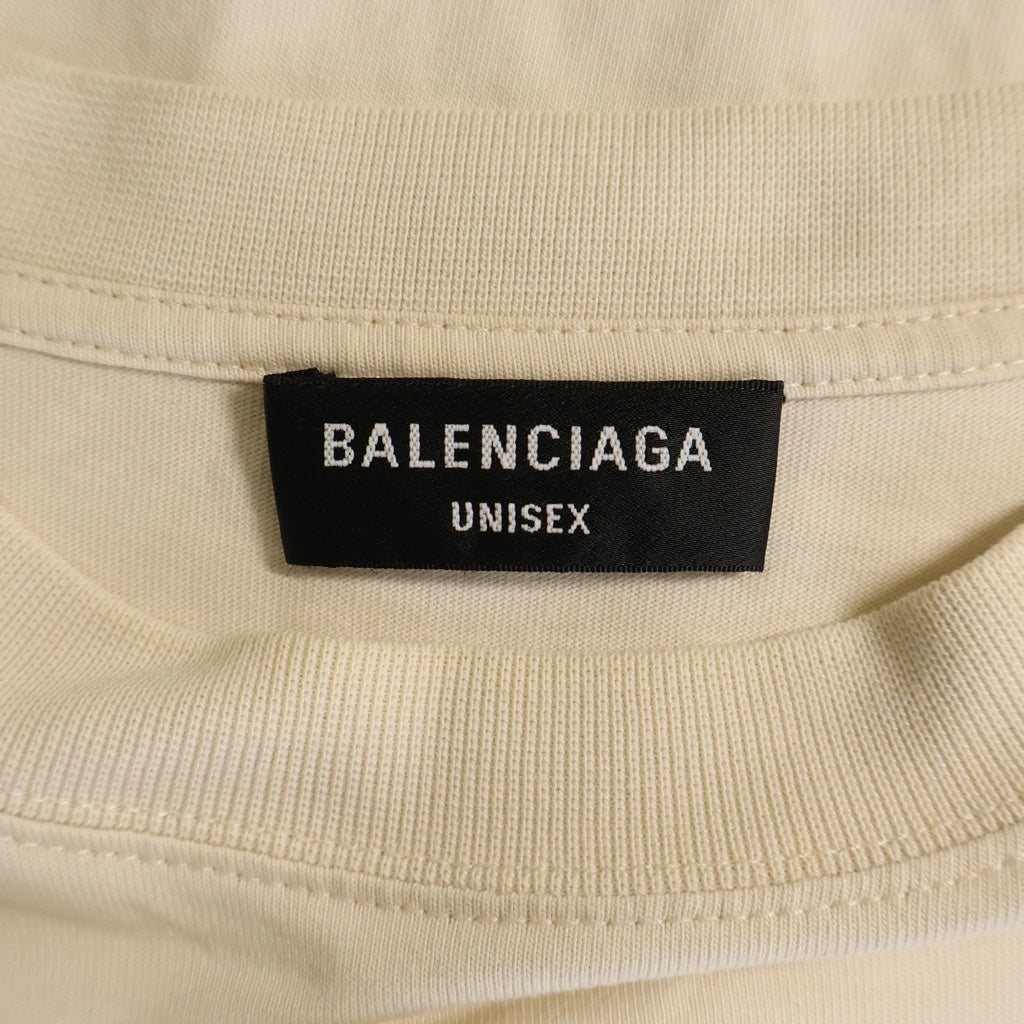BALENCIAGA(バレンシアガ) UNITY SPORTS ICON CROPPED ロゴ クルーネック半袖Tシャツカットソー アイボリー 641675