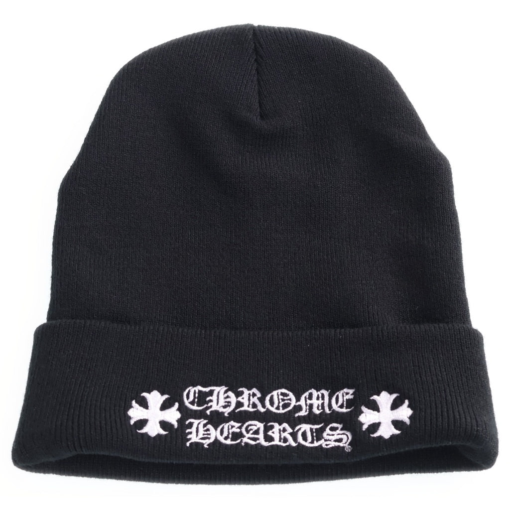 CHROME HEARTS(クロムハーツ) WOOL WATCH CAP CH PLUS クロス刺繍 ビーニー ニット帽 帽子 ブラック