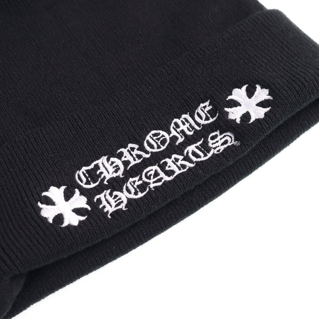 CHROME HEARTS(クロムハーツ) WOOL WATCH CAP CH PLUS クロス刺繍 ビーニー ニット帽 帽子 ブラック
