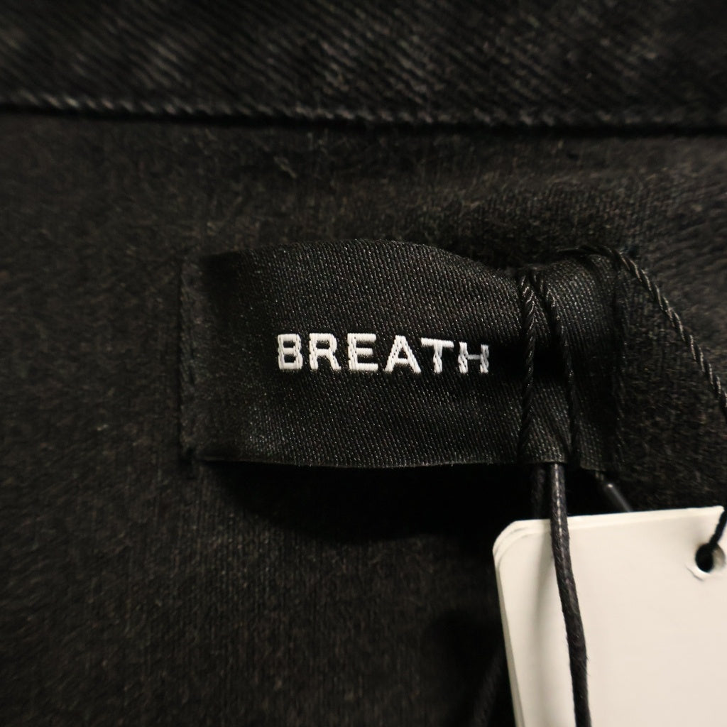 BREATH(ブレス) SUICIDE STUDS DENIM SHIRTS スーサイド スタッズ 半袖デニムシャツ ブラック BR25SS-S2005