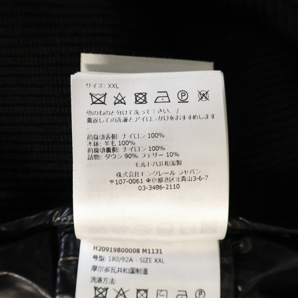 MONCLER(モンクレール) TRICOT CARDIGAN ダウン切り替え 長袖ニットブルゾンジャケット ブラック H20919B00008 M1131
