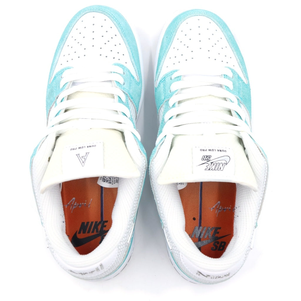 NIKE SB(ナイキエスビー) ×APRIL SKATEBOARDS Dunk Low Pro QS エイプリルスケートボード ダンク ローカットスニーカー ホワイト/グリーン US8/26cm FD2562-400