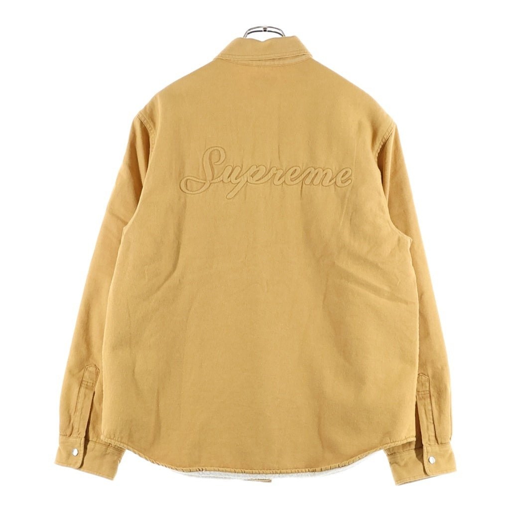 SUPREME(シュプリーム) 18AW Sherpa Lined Denim Shirt シェルパ バックロゴ刺繍 裏地ボアデニムジャケット ベージュ