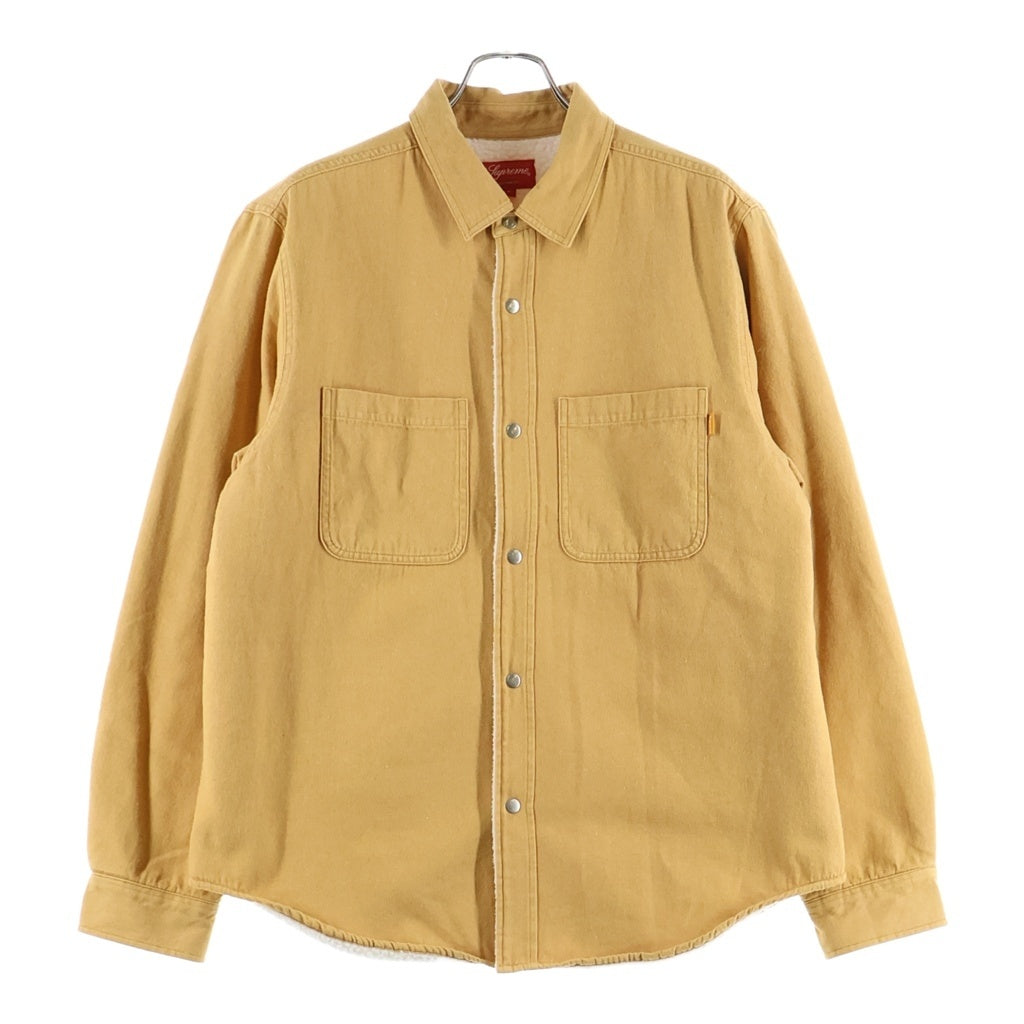 SUPREME(シュプリーム) 18AW Sherpa Lined Denim Shirt シェルパ バックロゴ刺繍 裏地ボアデニムジャケット ベージュ