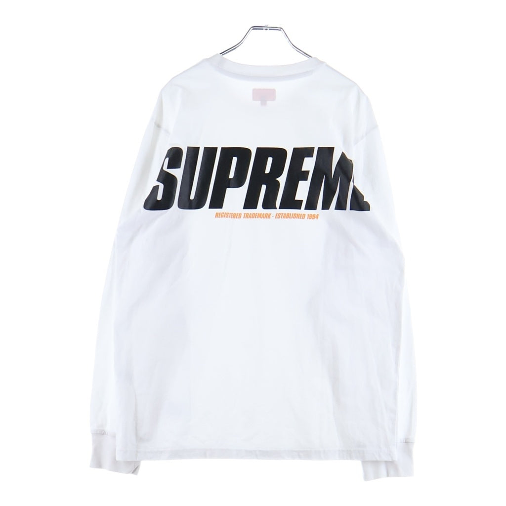 SUPREME(シュプリーム) 19AW Trademark L/S トレードマーク ロゴプリント長袖クルーネックTシャツカットソー ホワイト