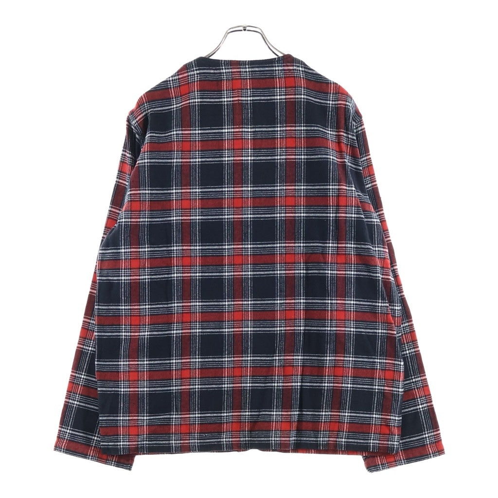 SOUTH2 WEST8(サウス2ウエスト8) ×Charcoal TOKYO ×チャコールトーキョー ノーカラーウールチェック カーディガン レッド LQ857