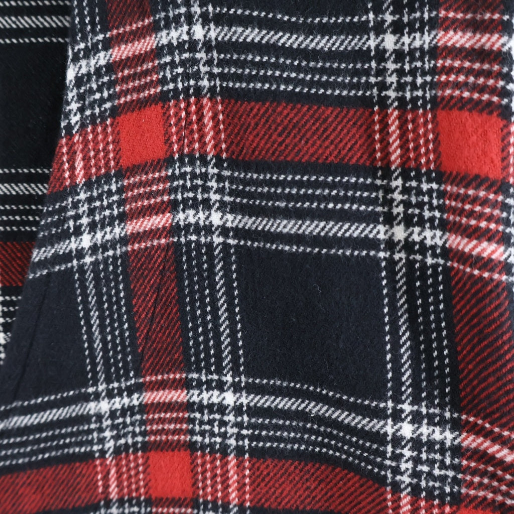 SOUTH2 WEST8(サウス2ウエスト8) ×Charcoal TOKYO ×チャコールトーキョー ノーカラーウールチェック カーディガン レッド LQ857