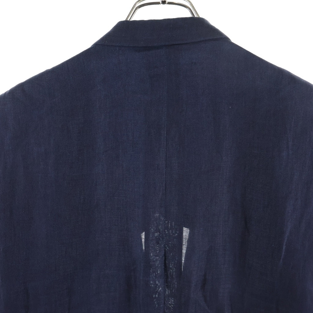 COMME des GARCONS HOMME(コムデギャルソンオム) 90s 田中オム期 リネンダブルブレスト テーラードジャケット ネイビー HJ-02016S