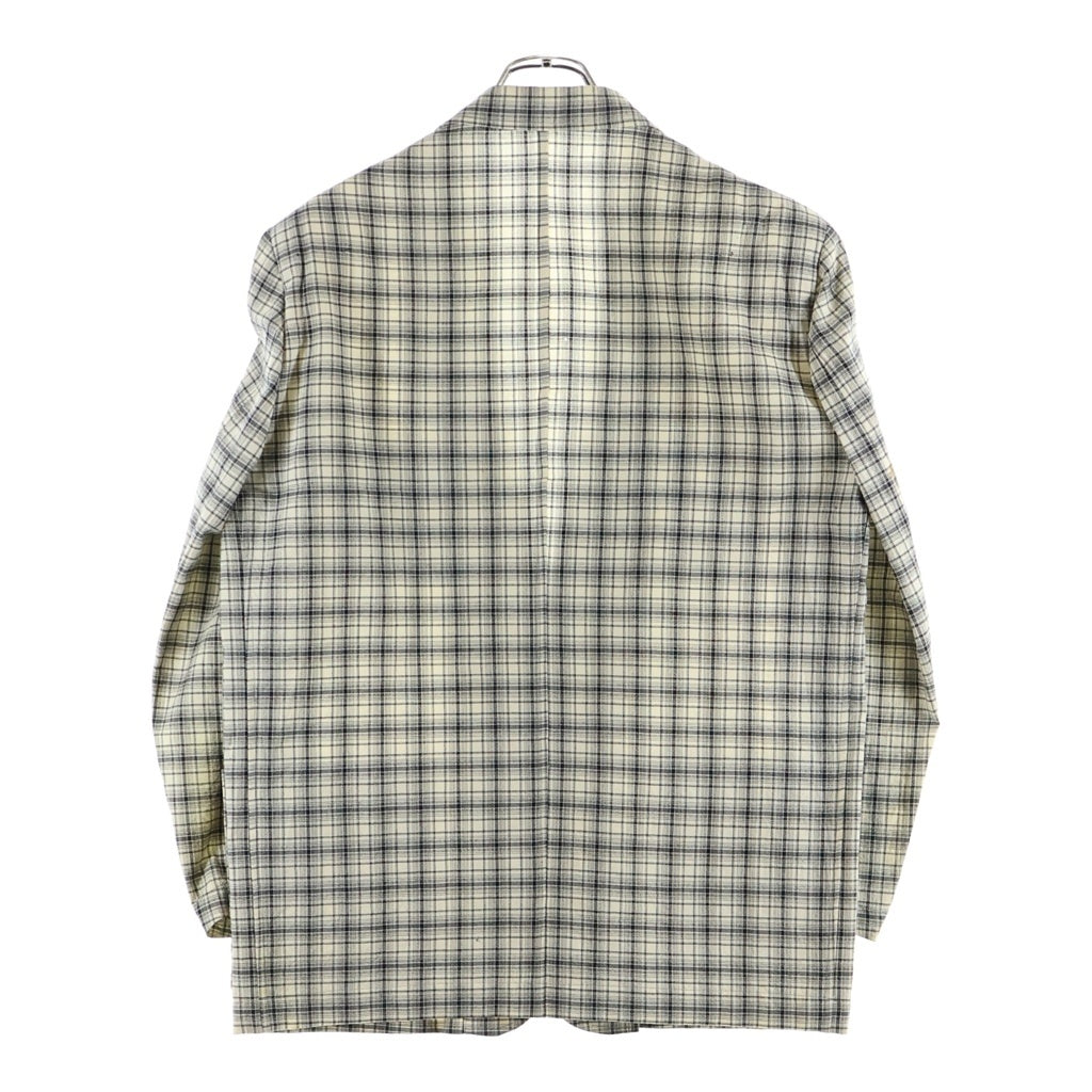 COMME des GARCONS HOMME(コムデギャルソンオム) 90s 田中オム期 ウールチェックテーラードジャケット アイボリー HJ-02027M