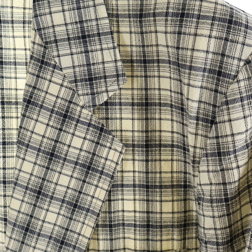 COMME des GARCONS HOMME(コムデギャルソンオム) 90s 田中オム期 ウールチェックテーラードジャケット アイボリー HJ-02027M