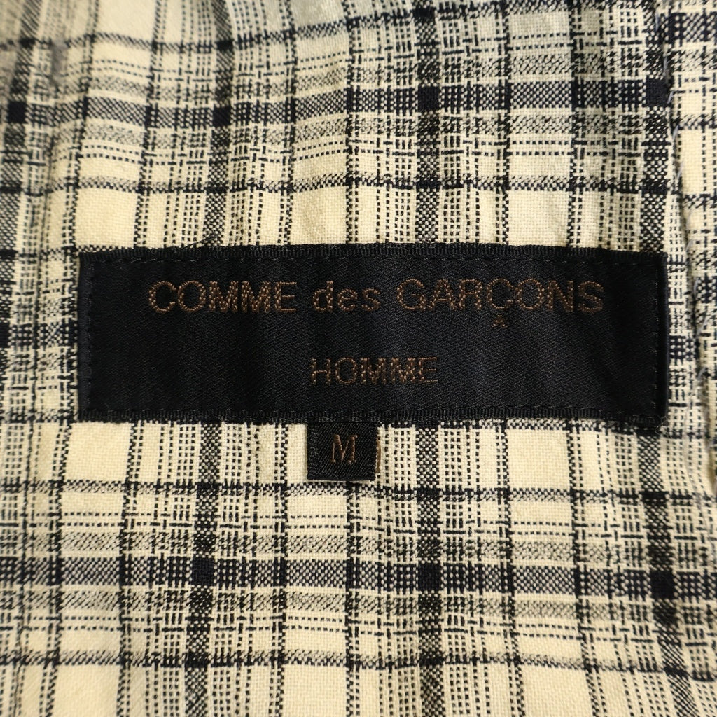 COMME des GARCONS HOMME(コムデギャルソンオム) 90s 田中オム期 ウールチェックテーラードジャケット アイボリー HJ-02027M