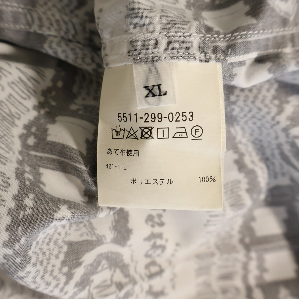 WASTED YOUTH(ウェイステッドユース) × POGGYTHEMAN for UNITED ARROWS & SONS PRINT ポギーザマン フォー ユナイテッドアローズ アンド サンズプリント 長袖シャツ ブラック/ホワイト