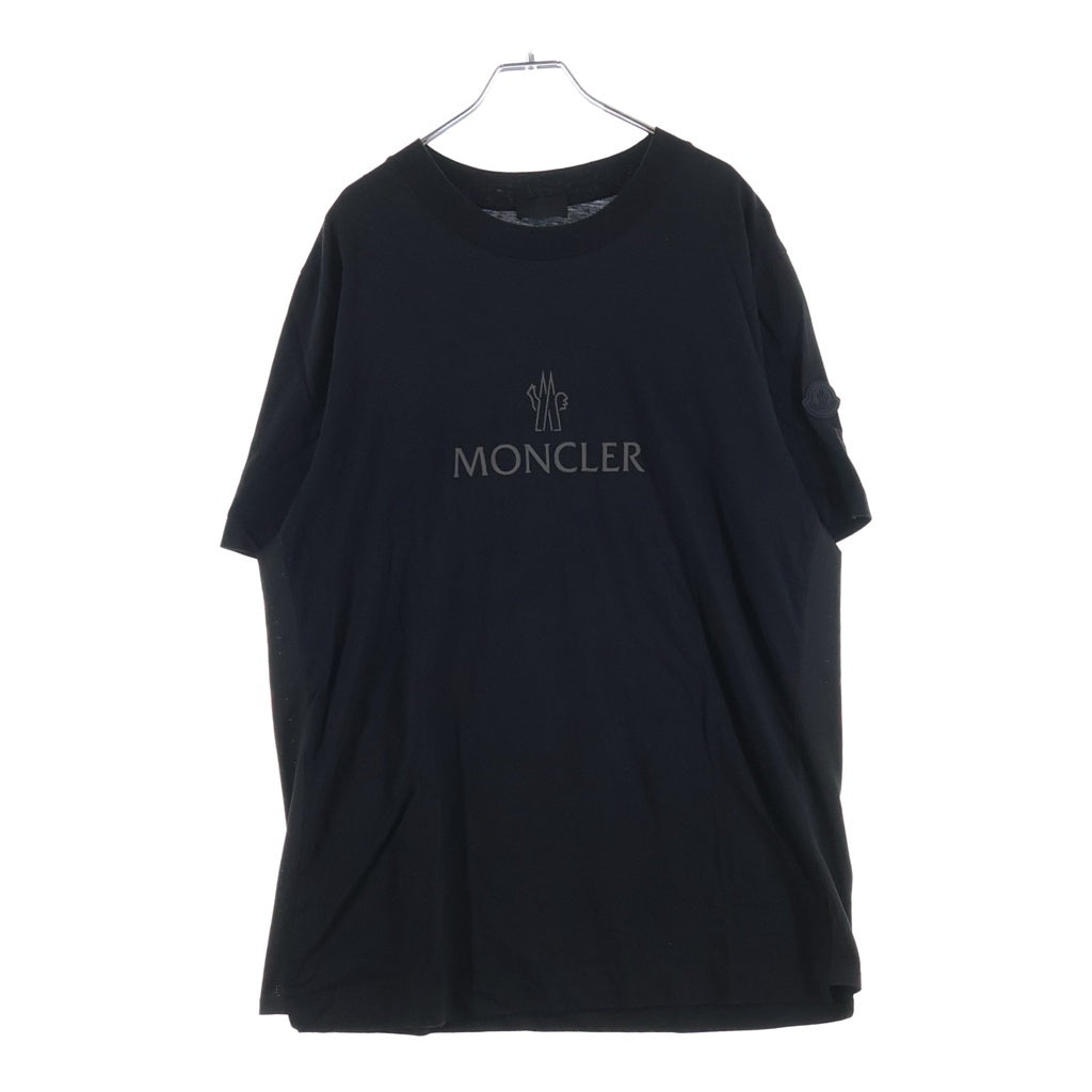 MONCLER(モンクレール) 22SS MAGLIA MANICHE CORTE サイドメッシュロゴプリント クルーネック半袖Tシャツカットソー ブラック I10918C00009 829H8