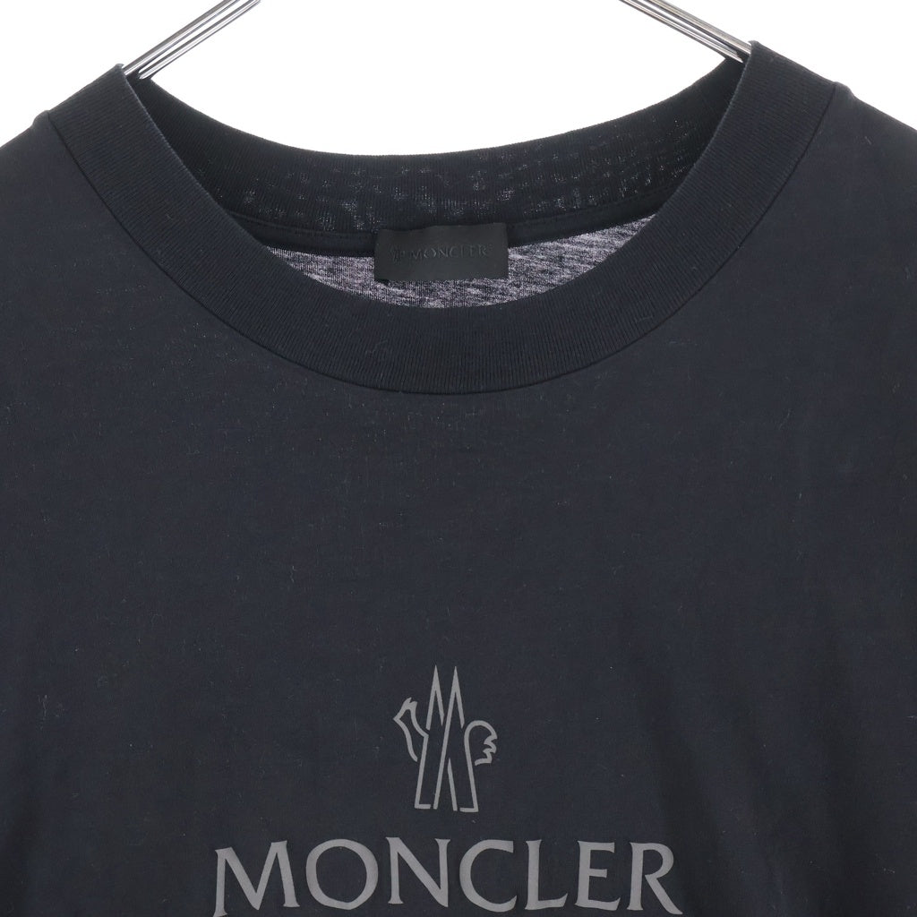 MONCLER(モンクレール) 22SS MAGLIA MANICHE CORTE サイドメッシュロゴプリント クルーネック半袖Tシャツカットソー ブラック I10918C00009 829H8