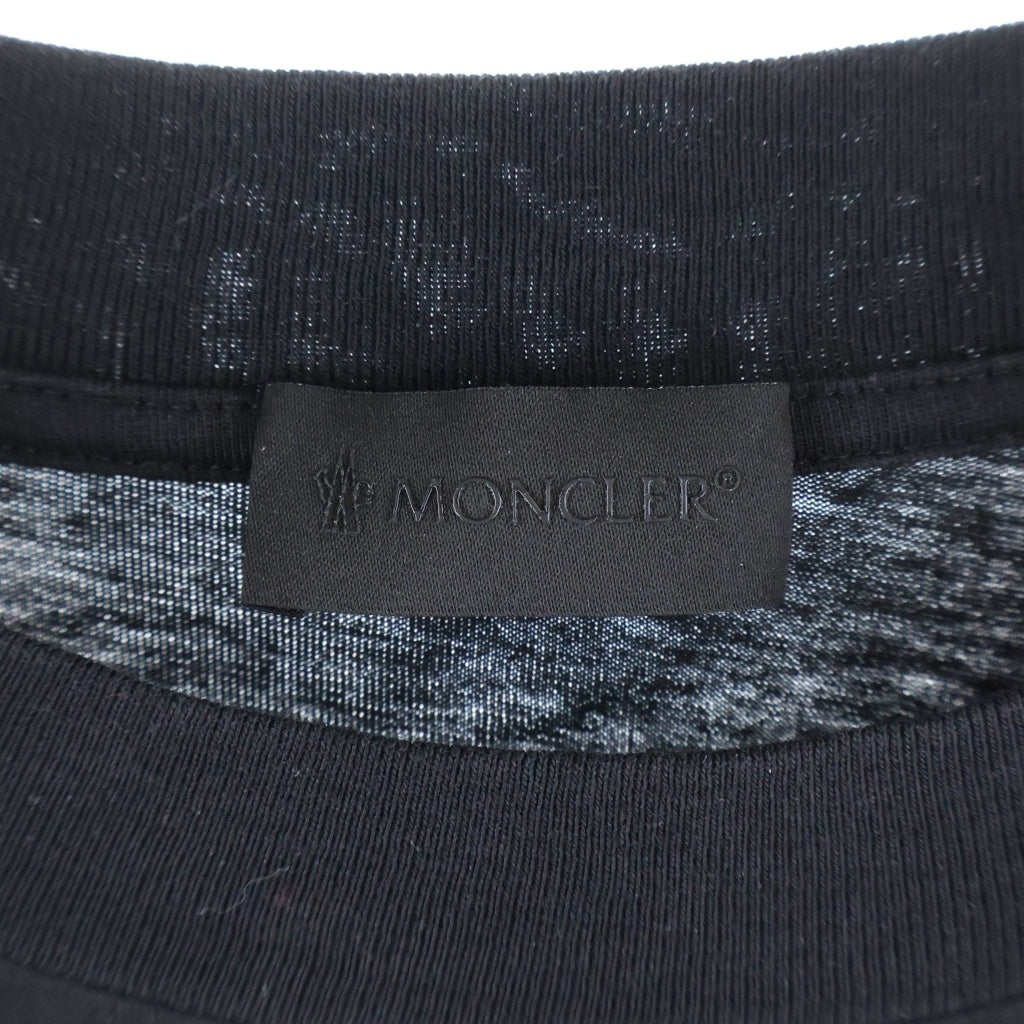 MONCLER(モンクレール) 22SS MAGLIA MANICHE CORTE サイドメッシュロゴプリント クルーネック半袖Tシャツカットソー ブラック I10918C00009 829H8