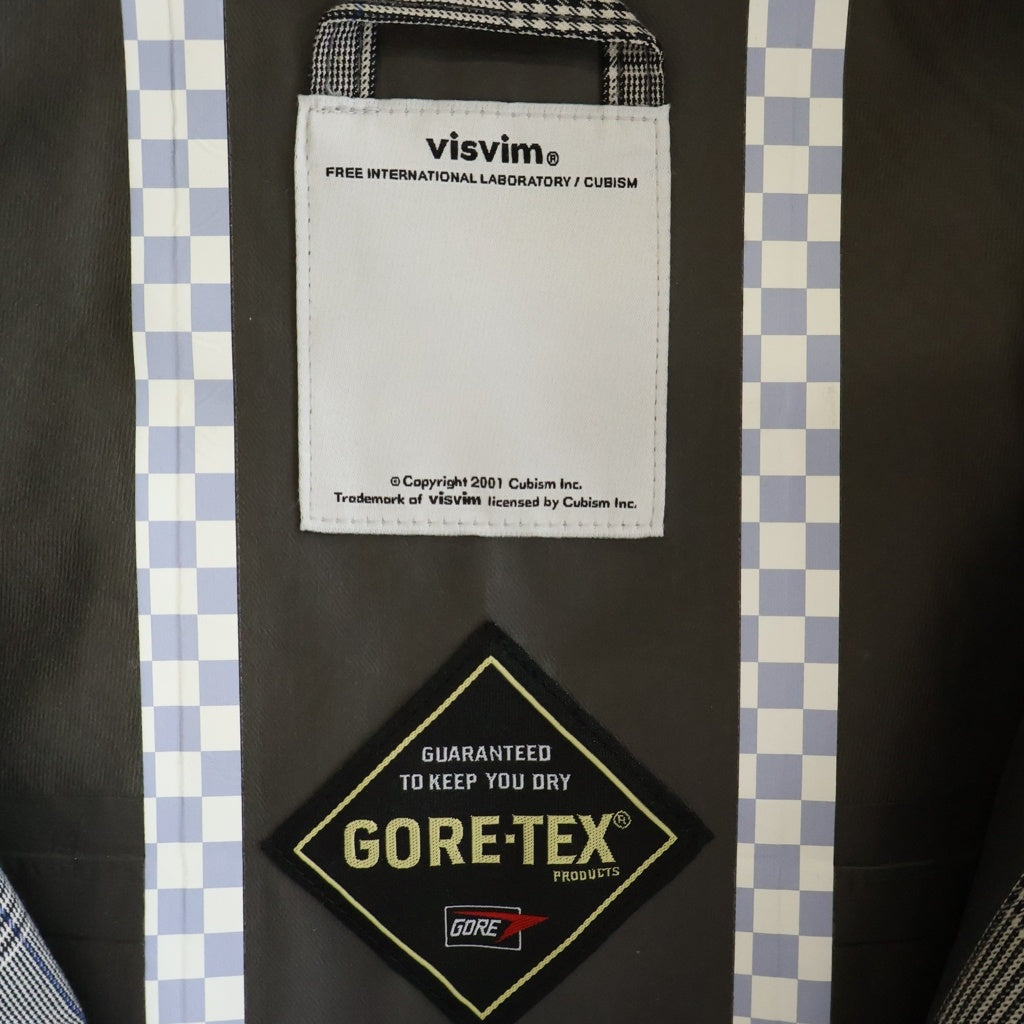 VISVIM(ヴィスヴィム) ×GORE-TEX ゴアテックス チェック柄 ジップアップジャケット ブルゾン グレー VS0001363