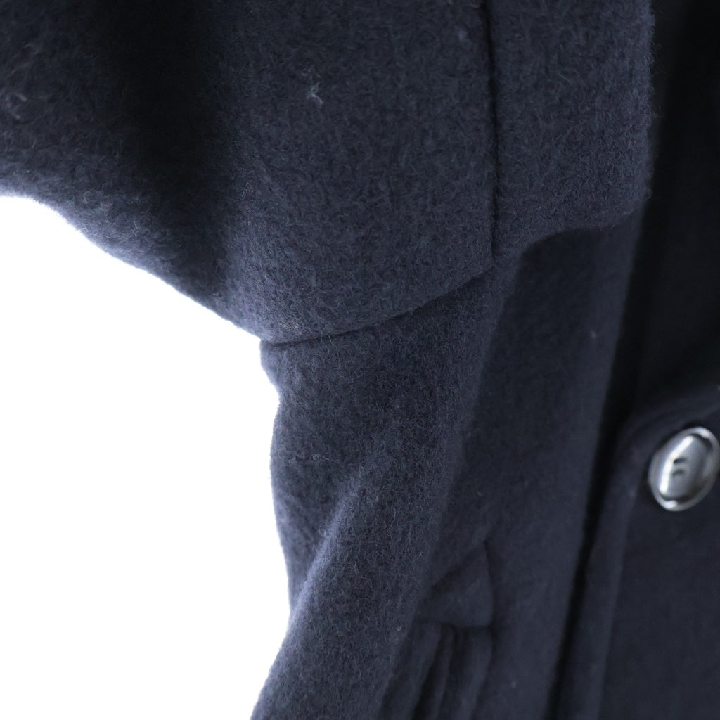 COMME des GARCONS HOMME(コムデギャルソンオム) 09AW 裏地チェック柄 ウール ピーコート ブラック HD-C-107